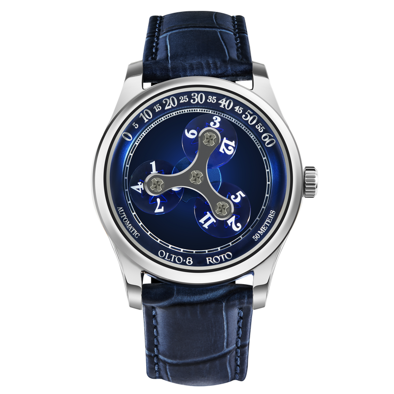 OLTO-8 ROTO Wandering Hour Automatic Watch Ocean Blue