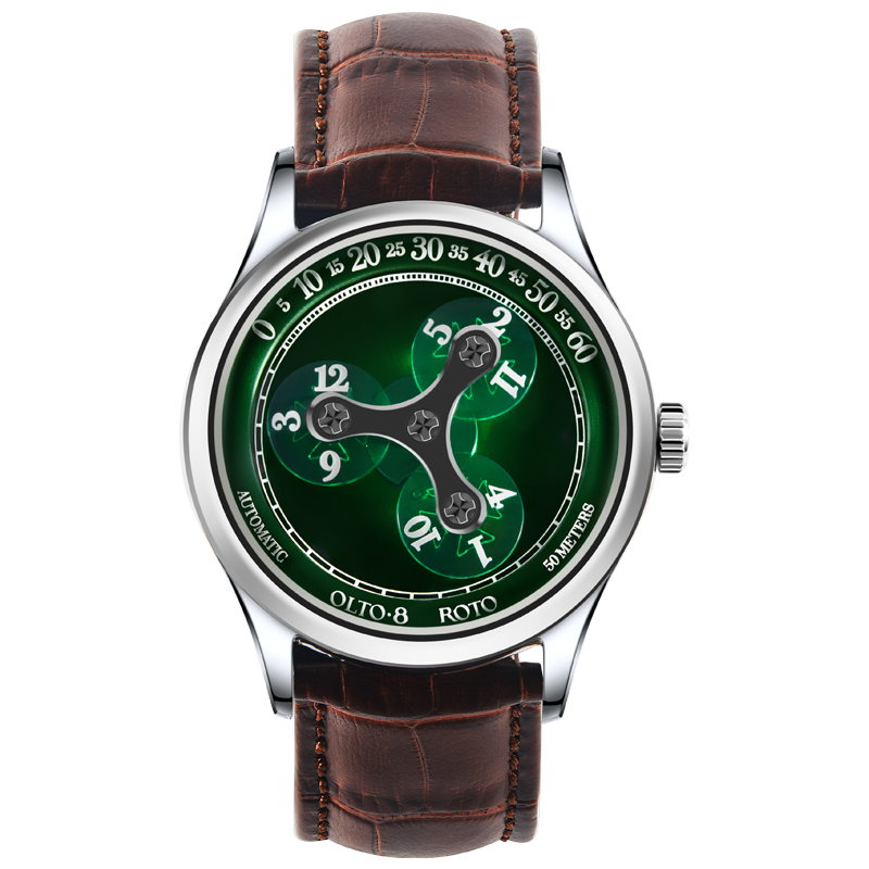 OLTO-8 ROTO Wandering Hour Automatic Watch Jade Green
