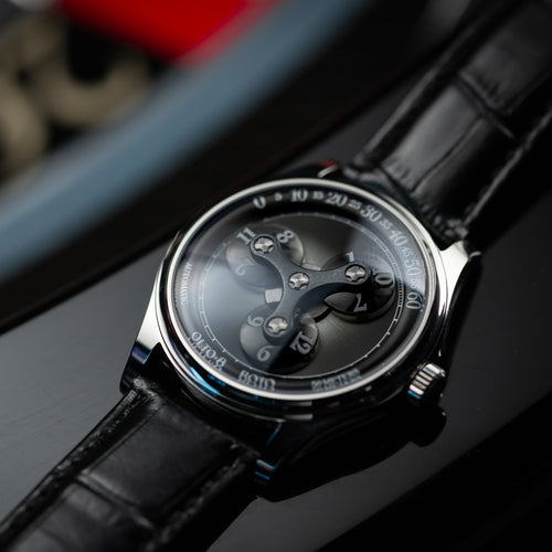 OLTO-8 ROTO Wandering Hour Automatic Watch Midnight Black