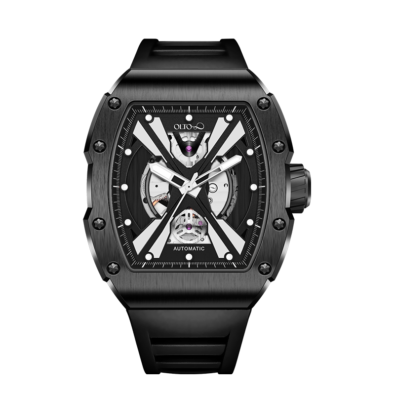 OLTO 8 EXPLORE X Skeleton Automatic Watch Black OLTO 8 WATCHES