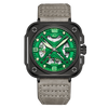 OLTO-8 IRON-X Square Skeleton Automatic Watch Green