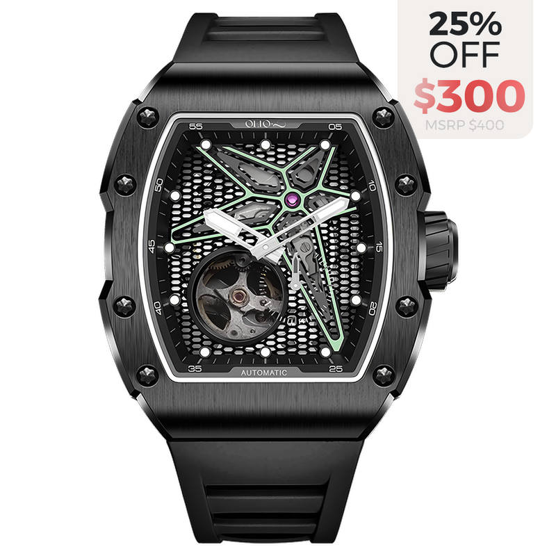 OLTO-8 REEF Skeleton Automatic Watch Black