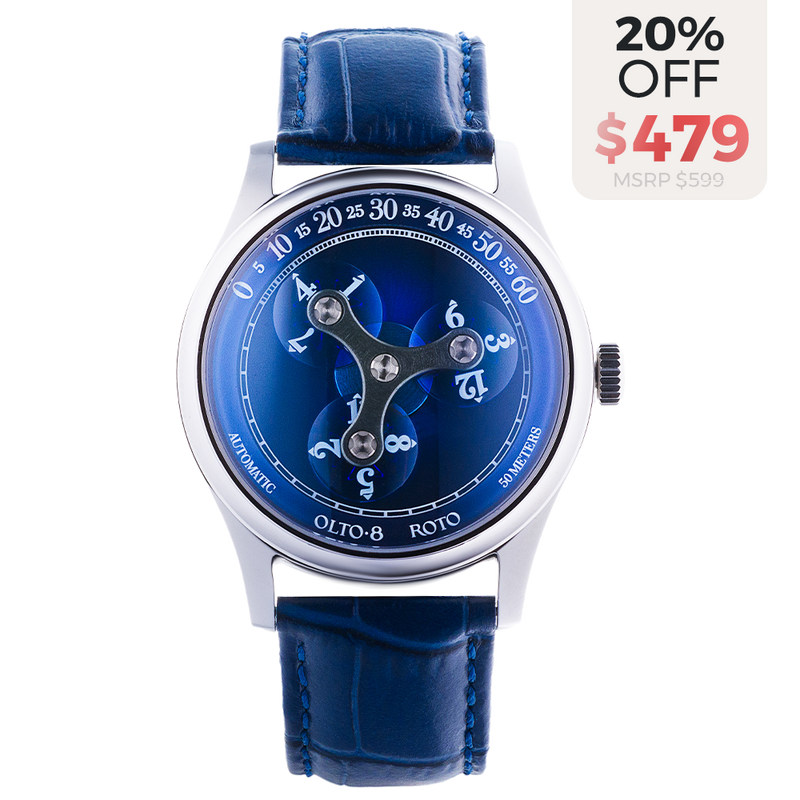 OLTO-8 ROTO Wandering Hour Automatic Watch Ocean Blue