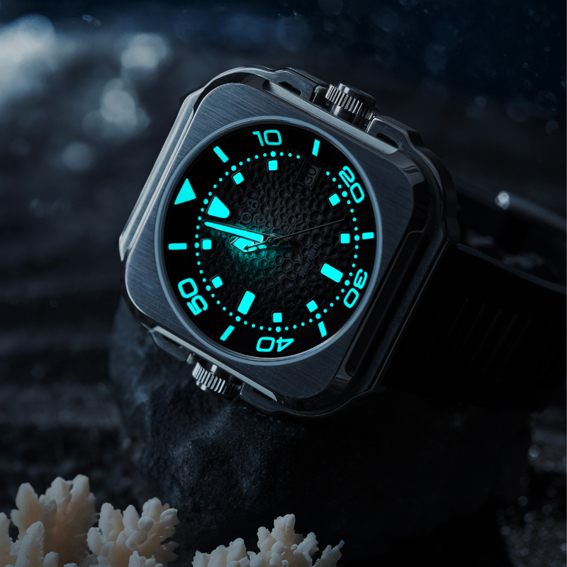 OLTO-8 Coral Steward Diving Automatic Watch Shadow Black