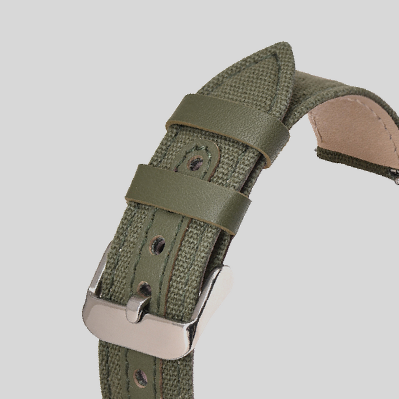 Durable Nylon Canvas with Leather Strap