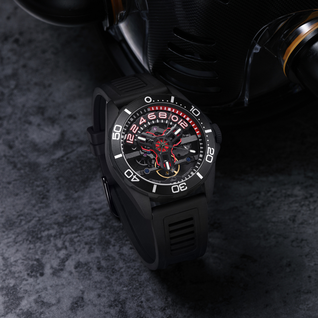 OLTO-8 TIDE X Diving Automatic Rust Red - 200M Skeleton Watch