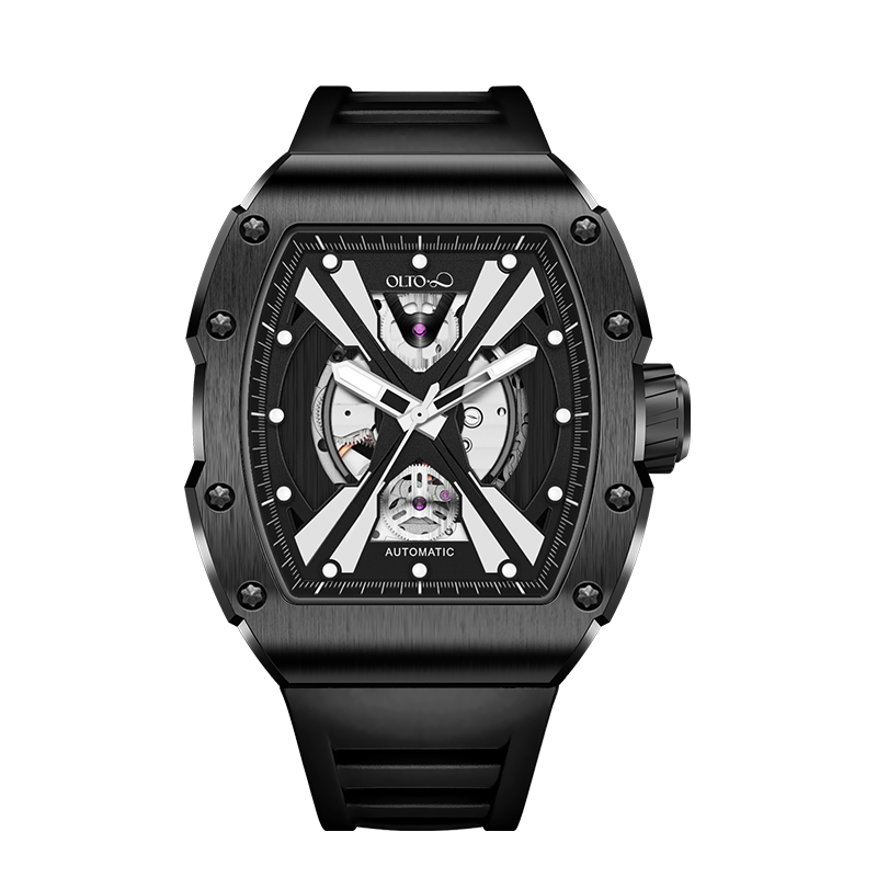 OLTO-8 EXPLORE-X Skeleton Automatic Watch Black