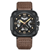OLTO-8 IRON-X Square Skeleton Automatic Watch Brown