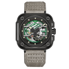 OLTO-8 IRON-EX Square Skeleton Automatic Watch Green