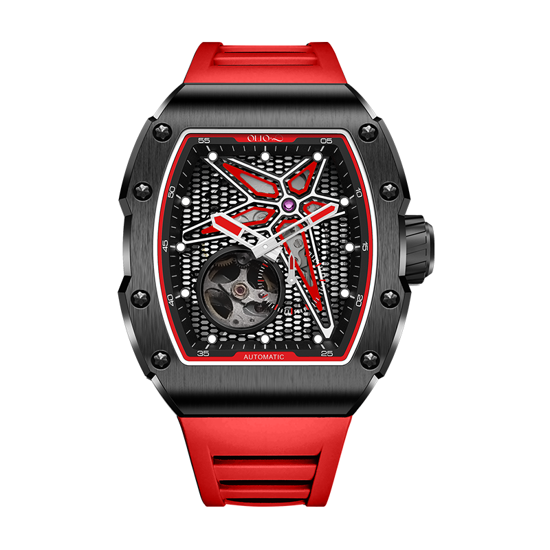 OLTO-8 ساعة OLTO-8 REEF الأوتوماتيكية بهيكل مفتوح - أحمر — Red